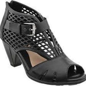 EARTH 'Virgo' Leather Open Toe Bootie NWT